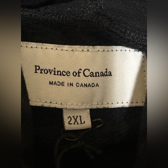 New With Tags Unisex Province of Canada French Terry Hoodie in Black Sz 2XL - Picture 4 of 4